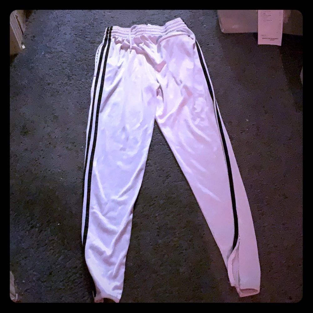 Whitenblack stripe Vertical small track suit pants